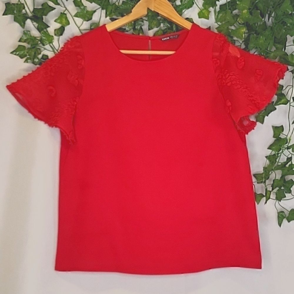 Shein. Red Blouse. Size Medium. Like New